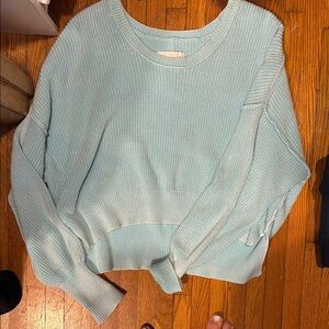 Aerie Bright Blue Crop Sweater Size Medium